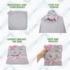 Kids Hooded Towel with Elephant Face. Large Child Blanket with Pink Ears for Girls. Soft Cotton Gift for Newborns; Infants; Toddlers. Baby Supplies fo